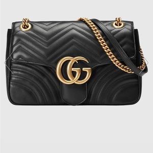 GG Marmont medium matelassé shoulder bag in black
